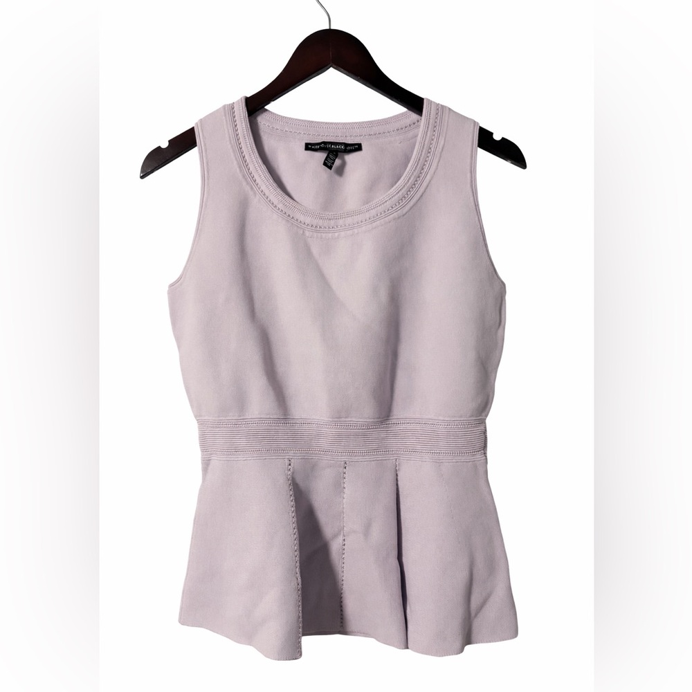 White House Black Market Sleeveless Purple Peplum Top Women’s size Medium NWOT